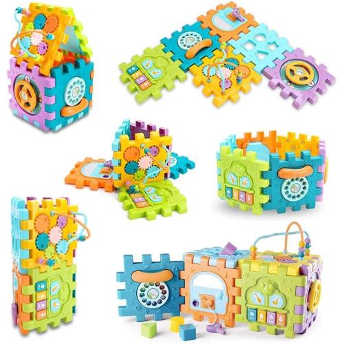 MiniFAIRY Activity Cube Baby Toys 6 to12 Months,Early Educational Light Up Baby Musical Toys for 6 12 18 Months,1 Year Old Toys for Baby Play Center, Montessori Toys for 1 2 3 Years Old Boys Girls