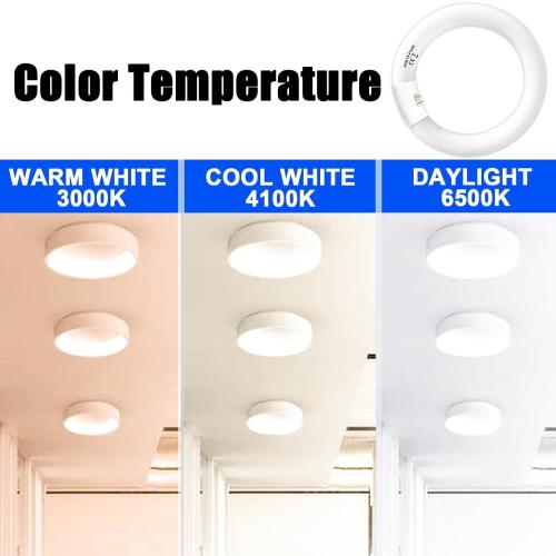 FC8T9/CW 22W and FC12T9/CW 32W Cool White Set, 8 inch T9 22 Watts Circular Light Bulbs, 12 inch 32 Watts Circline Fluorescent Bulb Round Ring Bulb CRI 80, G10q Prong