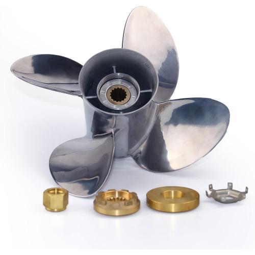 CAPTAIN 4 Blades Stainless Steel Boat Propeller fit Mercury, 13 Diameter x 19 Pitch, 15 Spline Tooth Outboard Engines Motor Prop, OEM RH Propellers for 40 50 70 Force 75 80 90 100 115 125 140 HP
