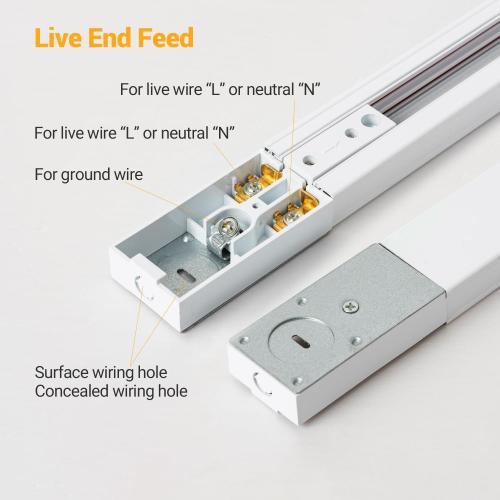 VANoopee 26FT H Track Lighting Rails with Floating Canopy Connector, White | H Type Track Lighting Kit | End Caps, Live End Feeds, I T & L Connectors Included | H Style Track System Compatible