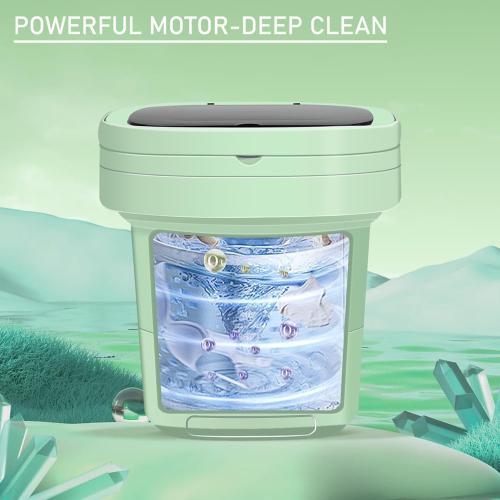 Green Mini Portable washing machine,Mini Washer, upgraded large capacity foldable Washer.Deep cleaning of underwear, baby clothes and other small clothes.Suitable for apartments, dormitories, hotels (Green)