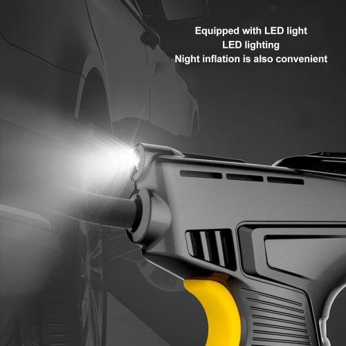 Tire Inflator Portable Air Compressor, 360 Degree Rotatable Inflation Pump LED Car Tire Pump 11.1V