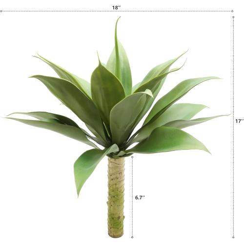 BANNINEO Artificial Agave Succulent Plant 18 Inches, 100% Natural Looking Artificial Greenery Plant Tall Faux Succulent Agave, Artificial Plant for Indoor Outdoor Decor