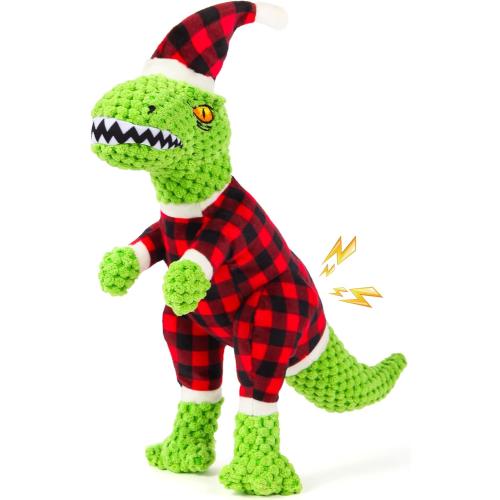 Christmas Dog Toy for Large Breeds - Squeaky Plush Tug of War Toy with Crinkled Paper - Stuffed Animal to Keep Dogs Busy