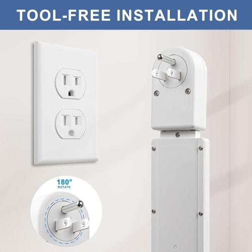 Electrical Outlet Extender Stick - Features USB-A, USB-C and 2 AC Outlets, Extends 22-34, Rotates 180° Access Hard-to-Reach Outlets, Wall Plug Power Socket Expander Nightstands, Sofa, Desks and More