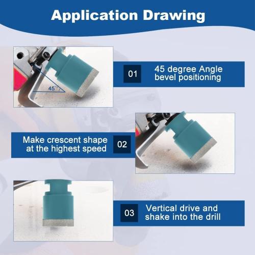 JeeynoTols Diamond Core Drill Bits Set 9pcs(4/5,1,1-3/8,2,2-1/2,4 Drill Bit 2 Beveling Chamfer Bit 2 Adapter) for Ceramic,Tile,Marble,Porcelain for Drilling,Shape,Enlarge,5/8-11 Thread