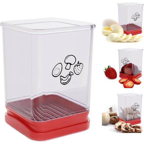 2 Pack Fruit Slicer Cup, Speed Cutter for Strawberry Banana Grape Egg, Stainless Steel Vegetable Cutting Kitchen Gadget, Kitchen Portable Slicing Tool