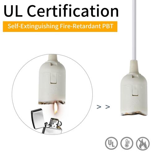 Plug in Hanging Light Kit, Extension Hanging Lantern Cord Cable UL 13ft E26 E27 Socket On/Off Switch Plug in Pendant Lighting, for Kitchen Bedroom Plant Growth Light，White, 1-Pack