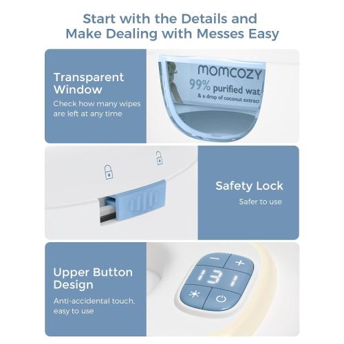 Momcozy Baby Wipe Warmer, Innovative Spring Design,Large Capacity Dispenser