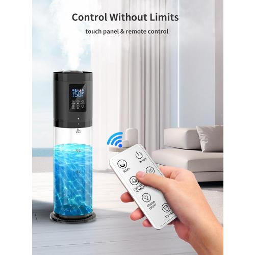 8L Humidifiers for Bedroom, 30dB Quiet, 500ft² Coverage, 60H Runtime, Top Fill, 3-in-1 Humidifier Large Room & Essential Oil Diffuser & Ambient Light, Sleep Mode, 16H Timer, Auto Shutoff Protection