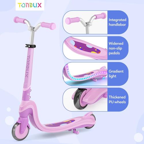 Tonbux Scooter for Kids with Light-Up Wheels & Deck, Adjustable Heights 2 Wheel Kids Scooters for Kids 5-7, Toddler Scooters with 4 Lighting Modes Deck