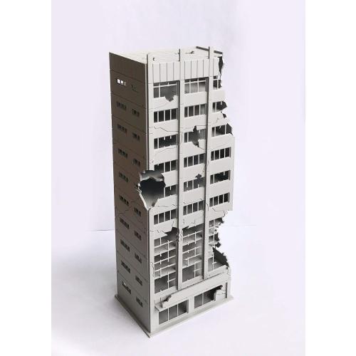 Outland Models Railway Scenery City Damaged Abandoned Office Building N Scale