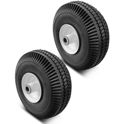 2 Pack 4.10/3.50-4 Front Wheel and Tire Assembly Replace 105-3471 Fit for Toro TimeCutter Z Exmark Quest Z-Turn, 3/4″ Axel Lawn Mower Wheel Assembly Tires 2Pcs
