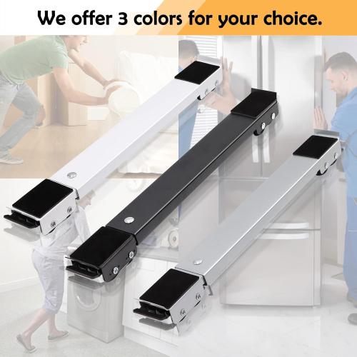 Extendable Furniture Appliances Rollers, Mover Tools with 24 Roller & Brake Equipment for Heavy Washing Dryer Machine Refrigerator for Mobile Wheels Strong Base Stand Hold Up to 660 lb White