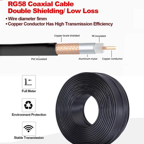 SMA Extension Cable 32.8ft 10m SMA Male to SMA Female RG58 Coaxial Cable 50 Ohm Low Loss, Two-Way Radio Pure Copper Cable for BaoFeng HT Kenwood Yaesu HF Radio Extending Device