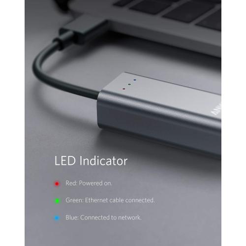 Product new, box inspected Anker USB C to Ethernet Adapter, Portable 1-Gigabit Network Hub, 10/100/1000 Mbps, for MacBook Pro, iPad Pro 2019/2018, ChromeBook, XPS, Galaxy S9/S8, and More