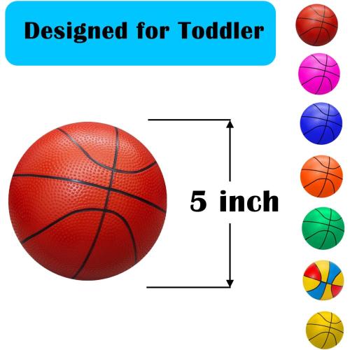 ABAJI Mini Basketballs Orange 2 Pack 5 Set with Pump Needle Durable Material for Mini Hoop 3  Years Toddlers Kids Teenagers for Pool Indoors Outdoors