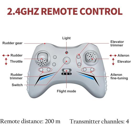 HAWK'S WORK 4 Channel RC Plane, Remote Control Airplane Cessna Ready to Fly, Brushless Motor 6-axis Gyro Stabilizer 3 Flight Mode Stunt Flying, Easy Trainer for Beginner & Kid