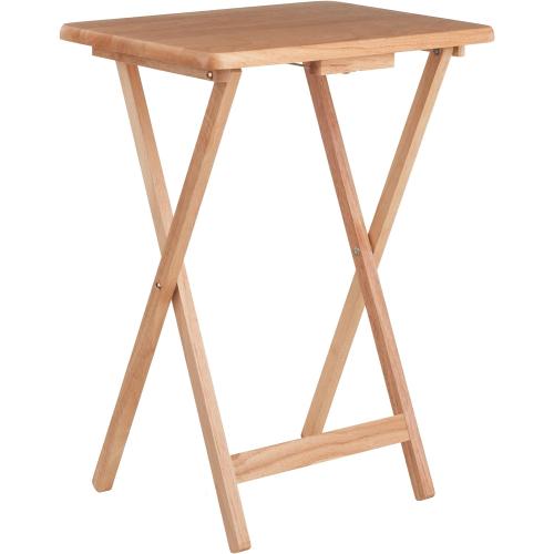 Winsome Alex Set of 2 Foldable Snack Tables, for Living Room, 26, Natural