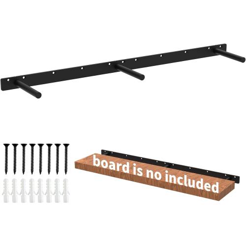 34 Inch Heavy Duty Blind Wall Mount Floating Shelf Bracket - Hidden Shelf Bracket with 150 LB Weight Capacity -3/4 Inch Solid Steel Support Rods