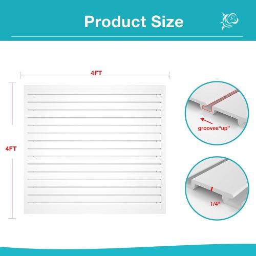 NeatiEase Slatwall Panel Wall Storage Systems, 4 x 4ft Slat Wall Paneling Garage Wall Organizer, Heavy Duty Wall Mounted PVC Wall Rack (White)