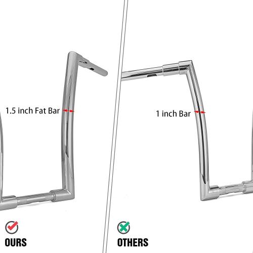 Wsays 12 Rise Ape Hanger Handlebar 1.5 inch Fat Bar Chrome Compatible with Harley Sportster XL 883 1200 Dyna Softail and Road King 1994-2022 and Road Glide 1998-2013 Models
