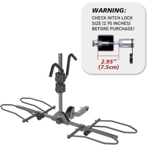 2-Bike Rack Hitch for Car, 160 Lbs Hitch Mount Platform Style Bicycle Carrier, Smart Tilting & Easy Fold for Car SUV Truck RV with 2”Receiver, Bike Rack Fits Up to 5-Inch Fat Tire E-Bikes