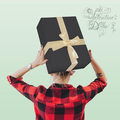 BOXHOME 3 Pack Large Gift Box, Black, 13x10x5 inch with Magnetic Lids Gift Packaging Box, Groomsmen Boxes for Presents Contains Card, Ribbon, ​Foldable