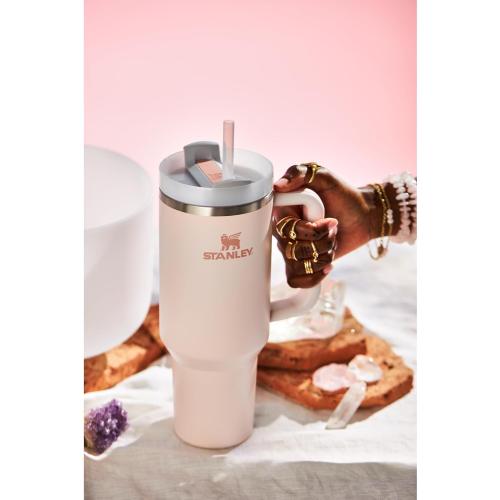 Stanley Quencher H2.0 Tumbler with Handle and Straw 40 oz | Flowstate 3-Position Lid | Cup Holder Compatible for Travel | Insulated Stainless Steel Cup | BPA-Free | Rose Quartz 2.0