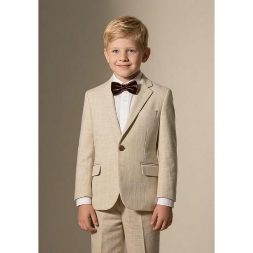 Set of 3 Size 6Y Boys Linen Suits for Kids Summer Slim Fit 3 Piece Beach Wedding Outfit Light Weight Tuxedo Linen Suit Set