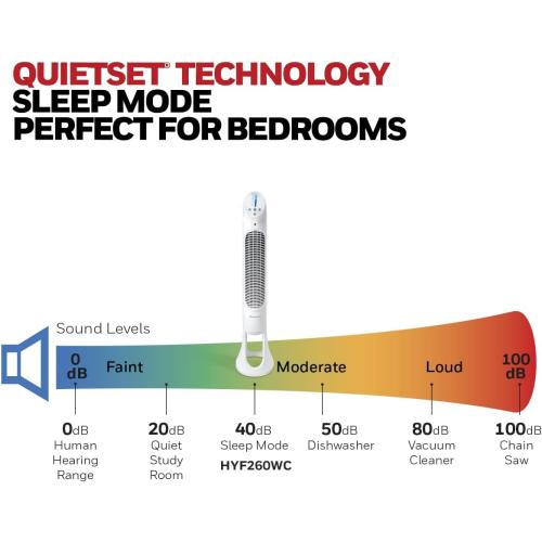 Honeywell QuietSet Tower Fan 5 Speed - White