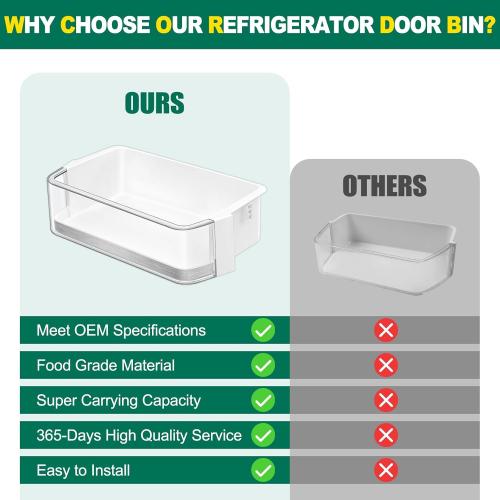 [2 PACK] Upgraded DA97-13805A Refrigerator Door Bin Shelf Replacement, Compatible with Samsung Refrigerator Right Door Shelf Part RF23HSESBSR RF24FSEDBSR RF28HMEDBBC AP5798292 PS8762447 Right Door Bin