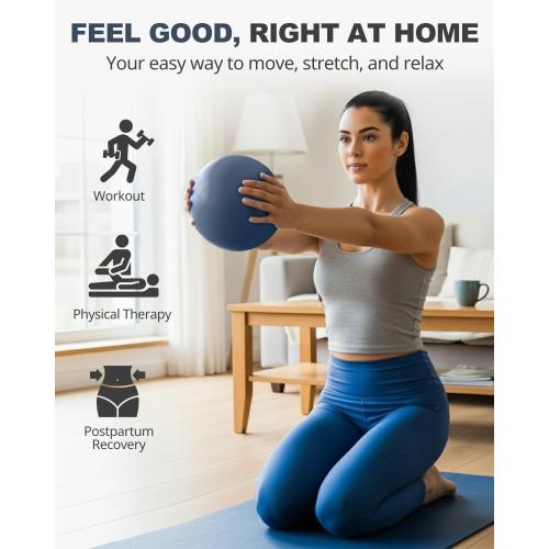 Trideer Yoga Ball for Exercise, Pilates, Core & Balance Training, Stability Ball for Pregnancy & Birthing Prep, Physical Therapy, Daily Stretching, Office Chair for Active Sitting, Quick Pump Included