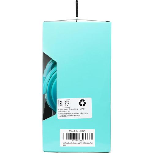 rockpapa Grade Wired Headphones with Microphone, Lightweight Foldable Stereo Bass Headphones with No-Tangle Cord & 3.5mm Jack for Adult/Kids, Laptop Tablet Airplane Chromebooks Teal