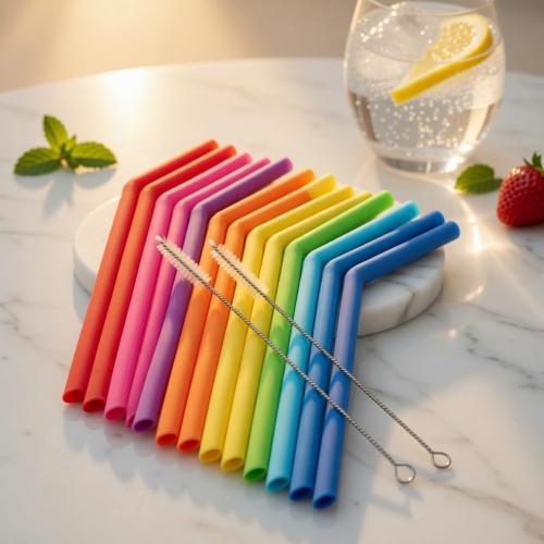 15 FITS ALL TUMBLERS STRAWS - Reusable Silicone Straws for 30 and 20 oz Yeti - Flexible Easy to Clean   2 Cleaning Brushes - BPA Free, No Rubber Taste Drinking - Best Value for Money Pack