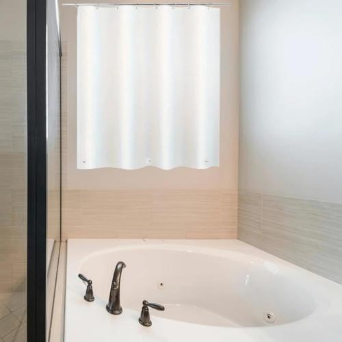 Waterproof Plastic Shower Curtain 36x48 for Bathroom Window, Heavy Duty Vinyl Shower Window Curtain 36W x 48H, White