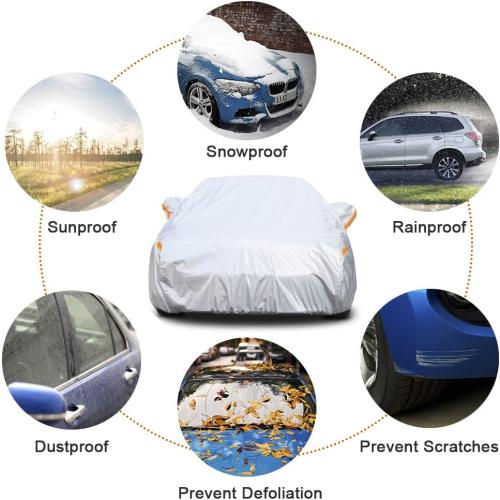 Kayme 6 Layers SUV Car Cover Custom Fit for Subaru Forester（1997-2025） Waterproof All Weather for Automobiles, Outdoor Full Cover Rain Sun UV Protection.Silver
