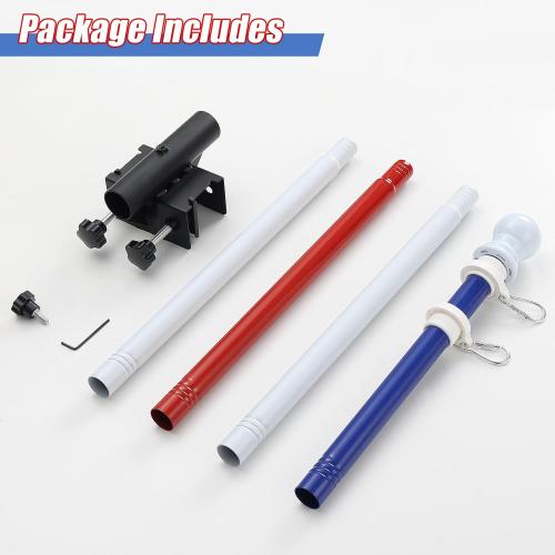 Truck Flag Pole with Mount for Truck Bed, 5ft Black Metal Flagpole, Heavy Duty Flag Pole Kit with Holder, Drilling Free for Truck Bed Rail, Pickup, Jeep, Deck Railing, Balcony, Boat, Fence Post