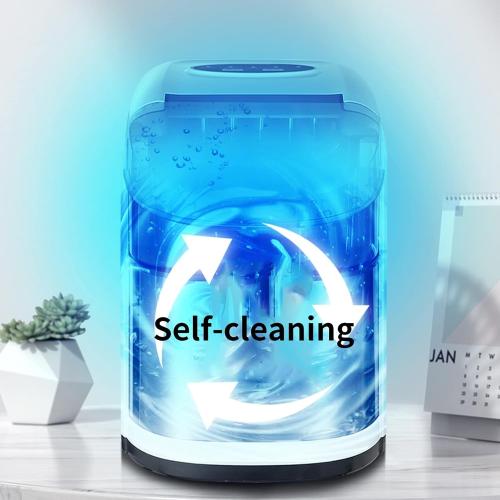 Ice Maker Machine for Countertop with Self-Cleaning 26LBS/24H Compact Automatic Ice Maker 9 Cubes Ready in 6-8 Minutes Portable Ice Cube Maker Perfect for Home/Kitchen/Office/Bar White (White)