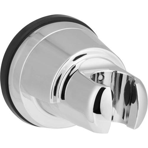 Hibbent Vacuum Suction Cup Shower Head Holder, Removable Shower Wand Bracket, Adjustable Height & Wall Mount ABS Plastic Suction Holder for Handheld Shower Head, Chrome Finish