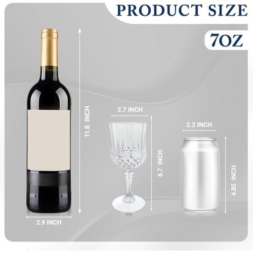 Plastic Wine Glasses，Plastic Goblets Vintage Style Cordial Drinking Glasses for Wedding Reception, Grand Event Party Supplies (100, transparent)