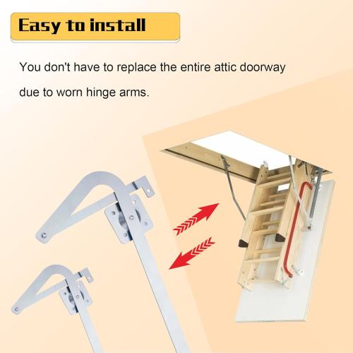 55-2 Attic Ladder Hinge Arms with High-Tension Springs -Suitable for Werner Attic Ladders Manufactured After 2010, Compatible with Werner WU2210, W2208, W2210 Models - Durable Steel Construction‌