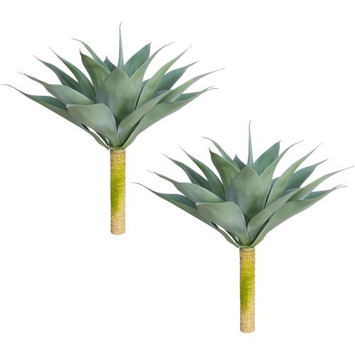 Velener Artificial Outdoor Blue Agave Plant - Small Size UV Resistant Fake Agave Plants for Indoor and Outdoor Decor(18 Inch)-2 Pack
