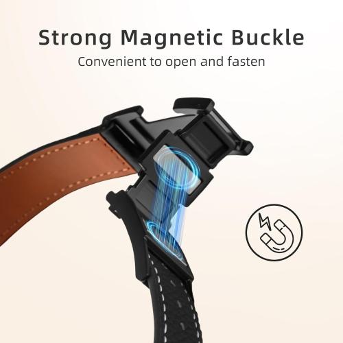 Magnetic Leather Bands Compatible with Samsung Galaxy Watch 8 40mm/44mm Watch8 Classic 46mm Replacement Women Men Straps