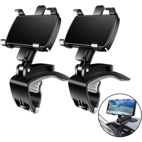 FONKEN Car Phone Mount, [2 Pack] Cell Phone Holder for Car 360 Degree Rotation Dashboard Clip Mount Car Phone Holder Compatible for iPhone 11 13/12 pro Max 8 8Plus Samsung S10 S9 S8 4~7 Smartphones