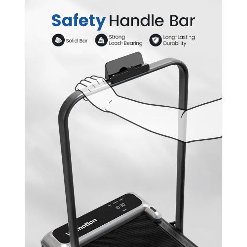 Walking Pad Treadmill with Handle Bar and Adjustable Incline, Compact Portable Treadmills for Home Office, 2.5HP Quiet Anti-Slip Under Desk Treadmills, 0.6-3.8 MPH Remote Speed Control, 265 LBS