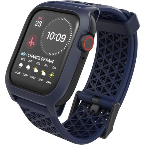 Catalyst Case- Designed for Apple Watch Series SE 2022, Series 6/5 and 4 44mm, Buckle Edition, Drop Proof 9.9ft, Sport Band, Breathable, Rugged, Free Microfiber Cloth is included - Navy Blue