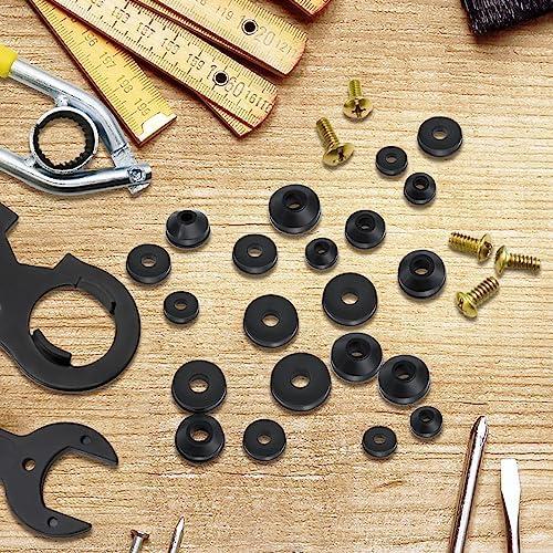 106 PCS Faucet Washer Assortment Kit with Assorted Flat and Beveled Rubber Washers for Outdoor Garden Faucet Stem Leak Worn Replacement Repair