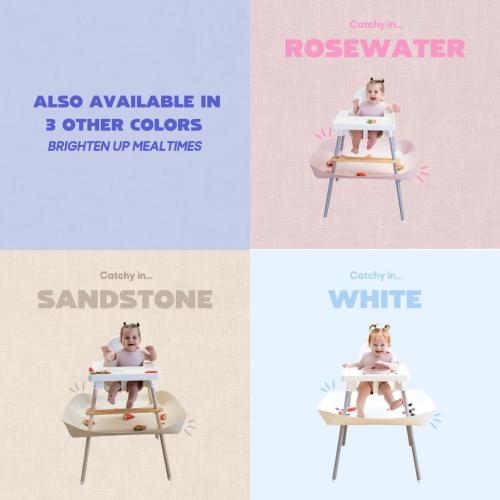 CATCHY -Food Catcher-Compatible with IKEA Antilop High Chair   12 Other High Chairs- Highchair Sold Separately -Baby & Toddler Food & Mess Catcher-Premium Linen Inspired - Under High Chair Accessory