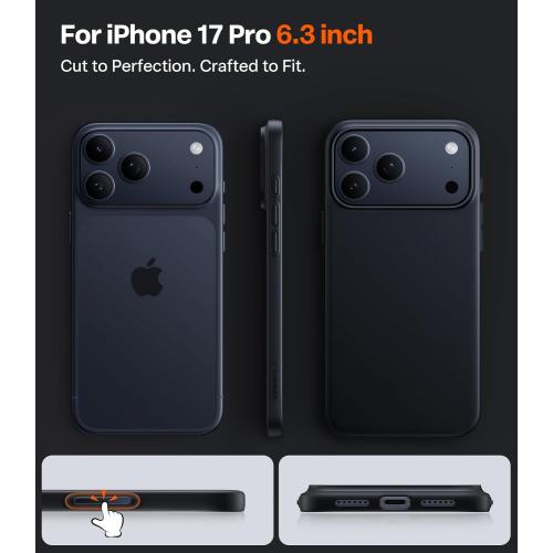 TORRAS Magnetic Slim Fit for  Case 6.3 inch, Ultra-Thin, Compatible with MagSafe, Lightweight Matte Anti-Scratch Hard PC Cover, OriginFit, Black